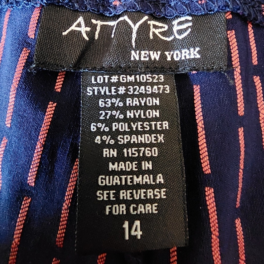 Attyre 14 Blue Dotted Crop Pants Strappy Rhinestone Hem Career Work Business - Picture 4 of 9